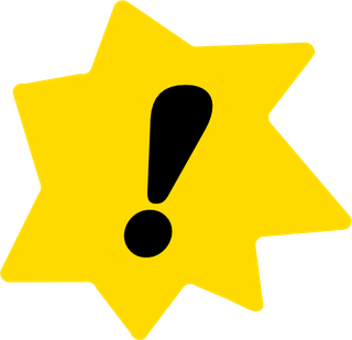 The “!” star in yellow with a black mark