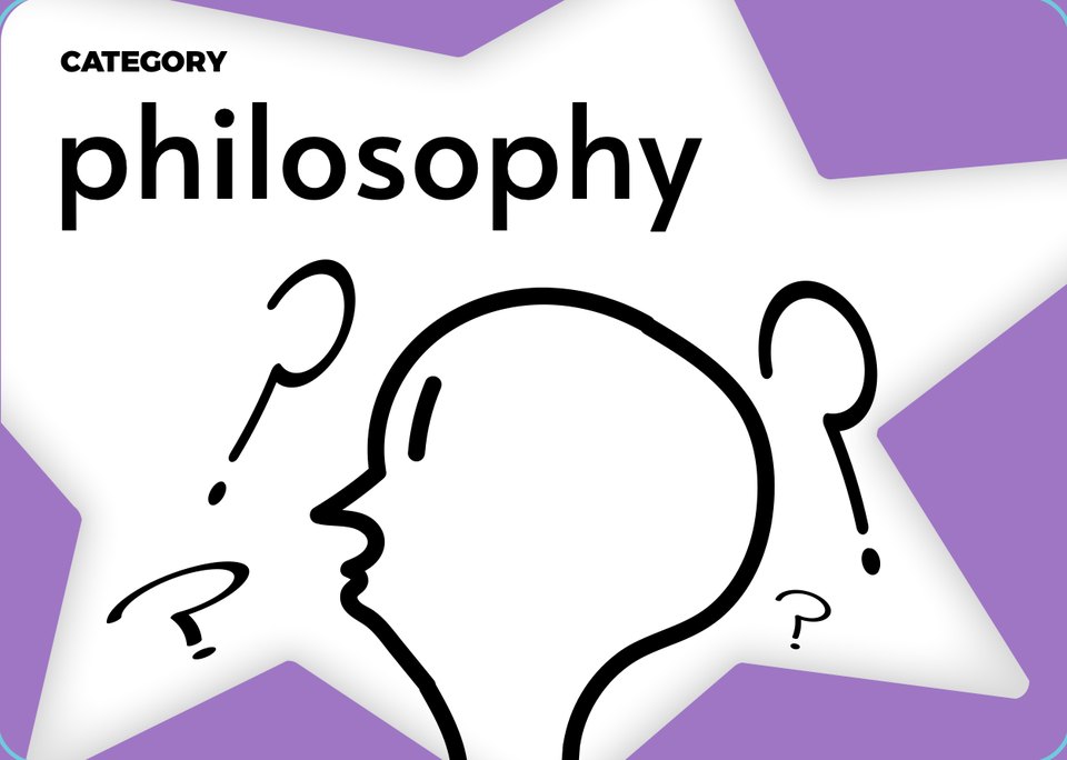 A category card front: philosophy, in purple